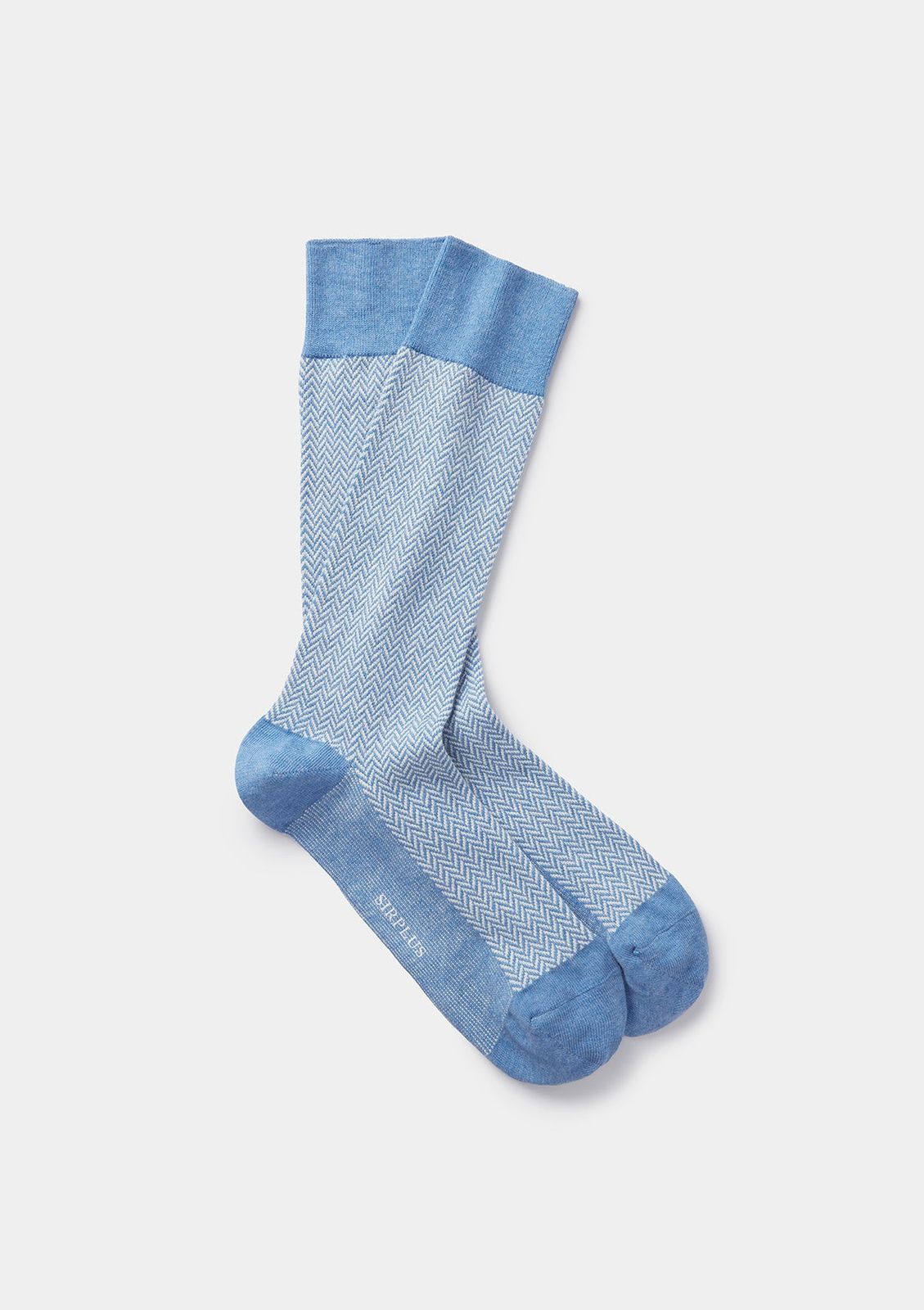Cornflower Blue Herringbone Socks