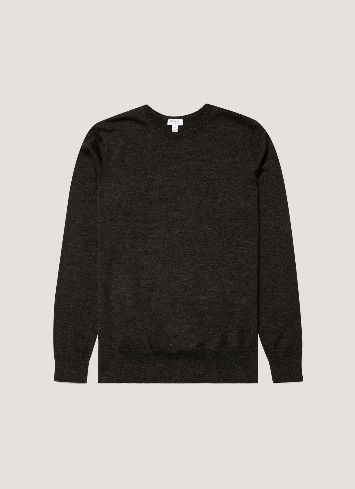 Men's Extra-Fine Merino Jumper in Charcoal Melange