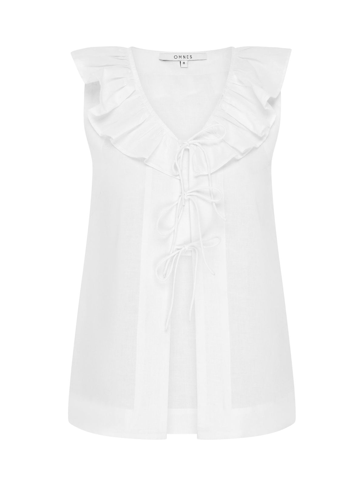 Rachael Frill Collar Sleeveless Blouse In White