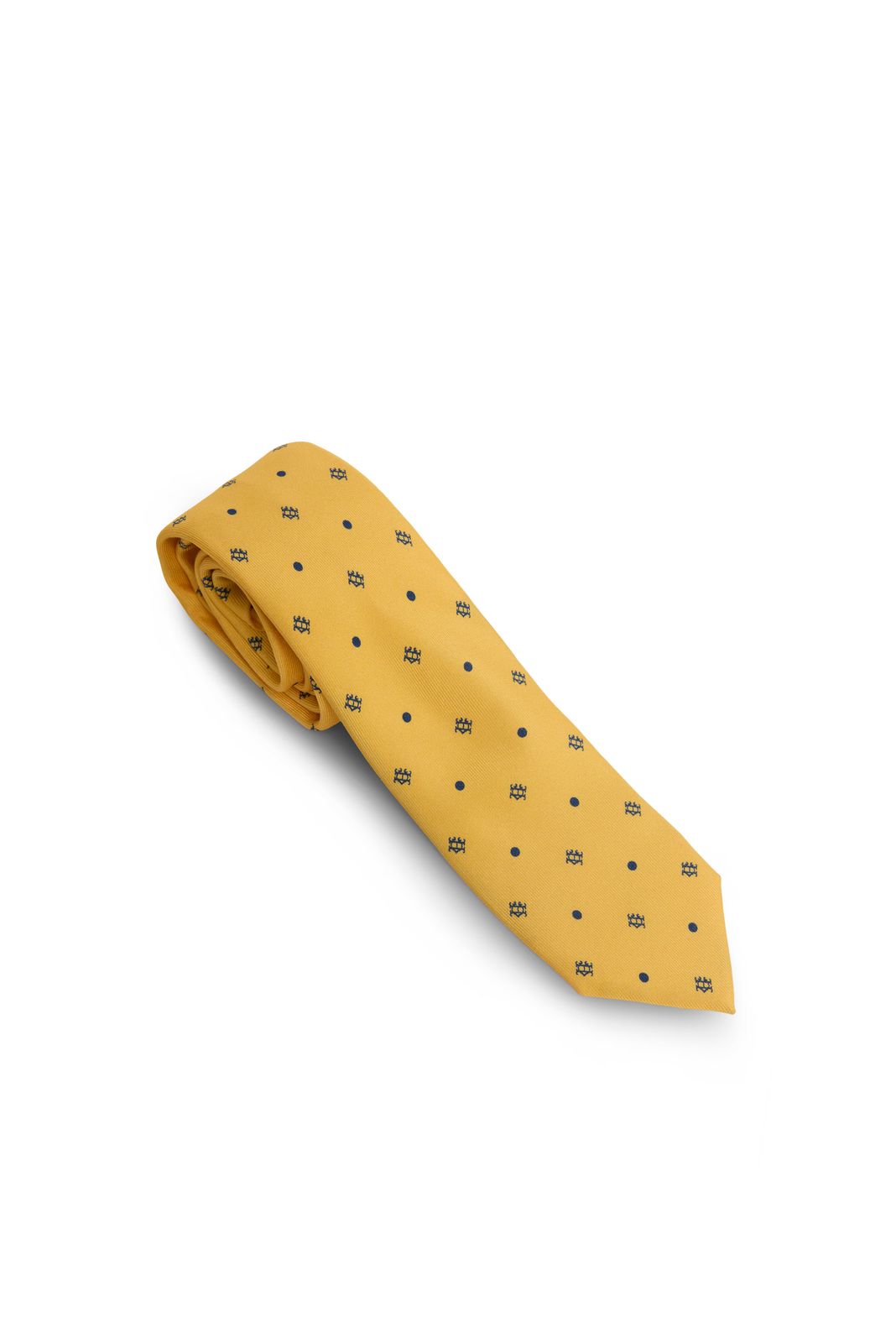Jacquard Tie (Yellow Navy)
