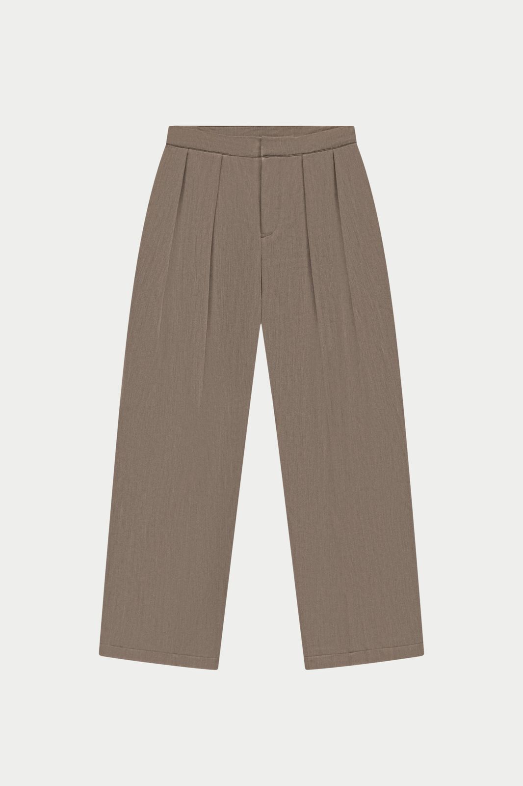 MID RISE PLEATED TROUSERS - MUSHROOM