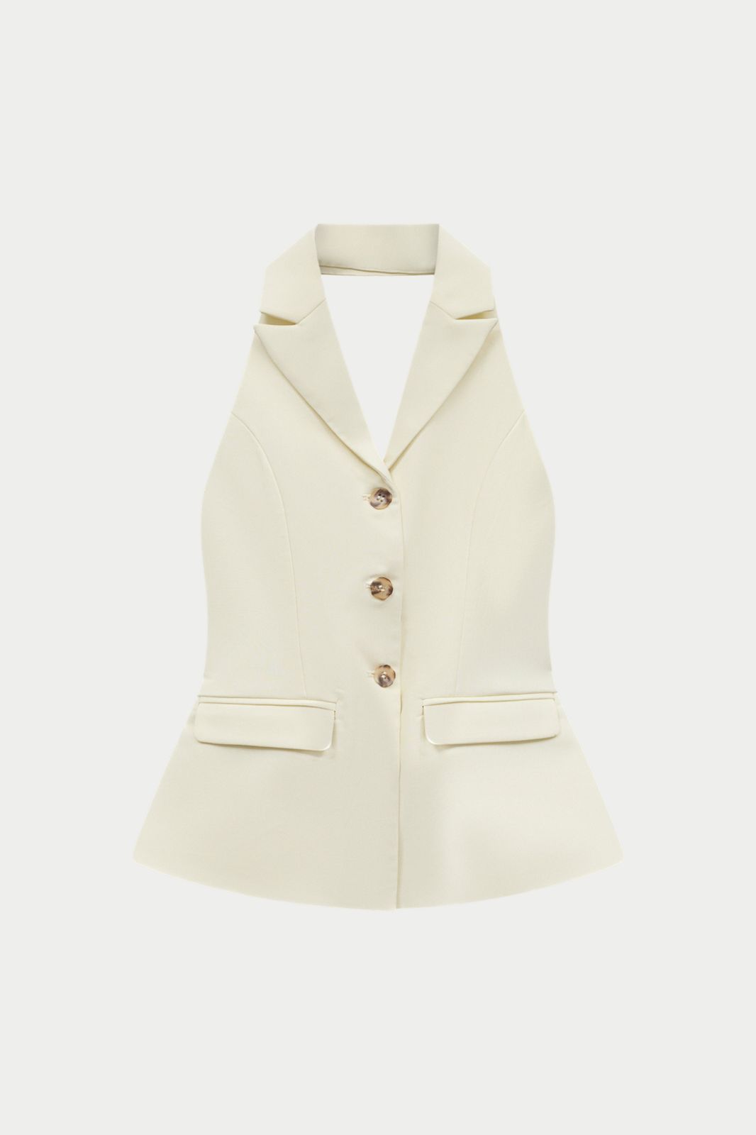 TAILORED HALTERNECK WAISTCOAT - OFF WHITE
