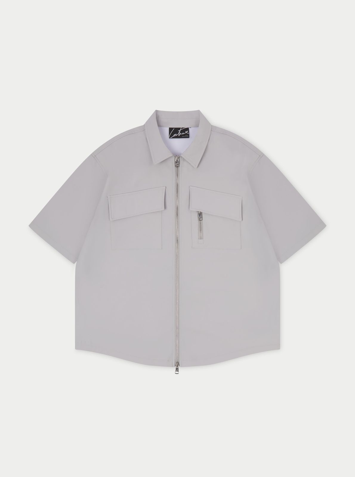 TECHNICAL HEAVYWEIGHT ZIP OVERSHIRT - GREY