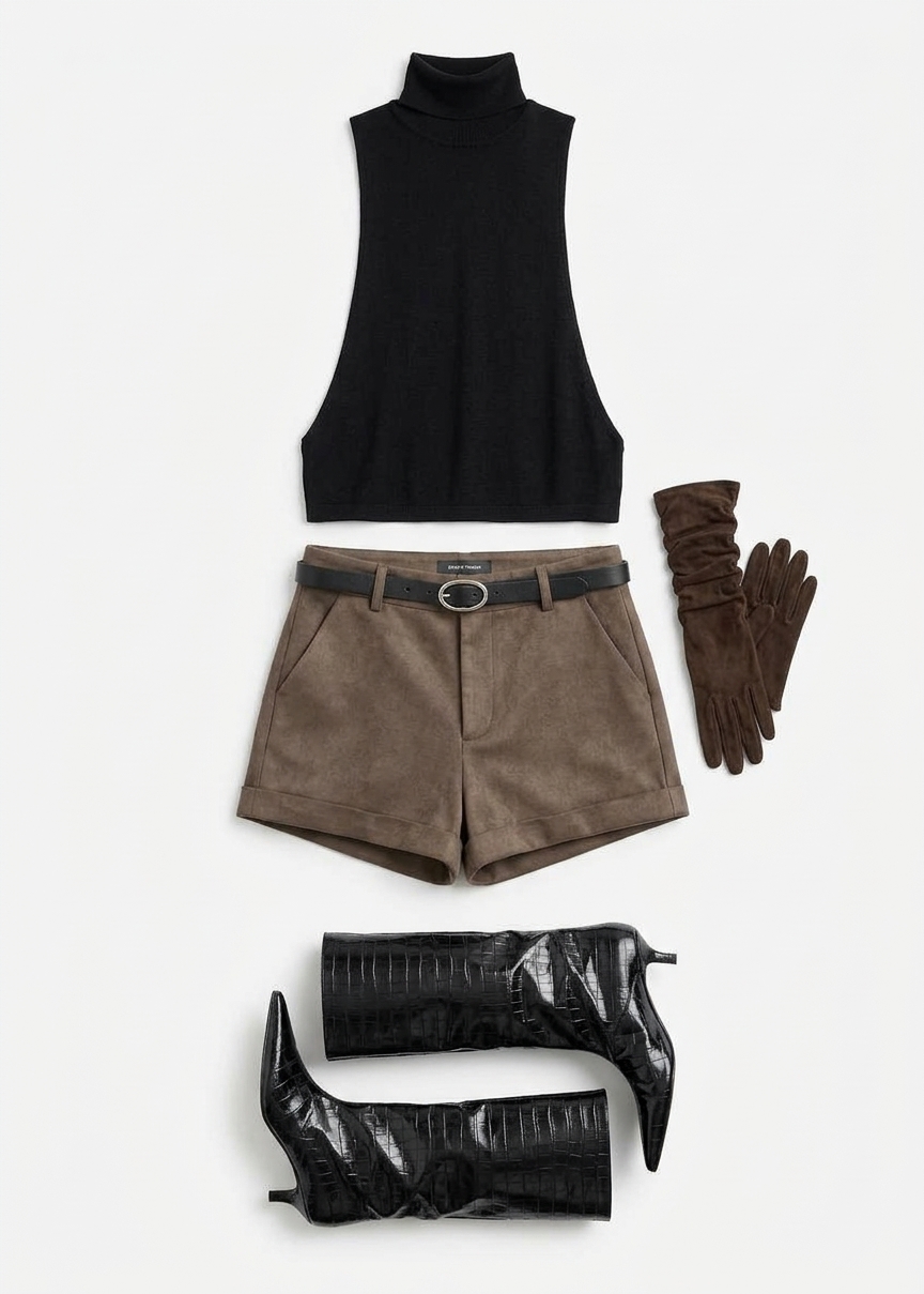 Maxen Mock Neck Bodysuit - Black