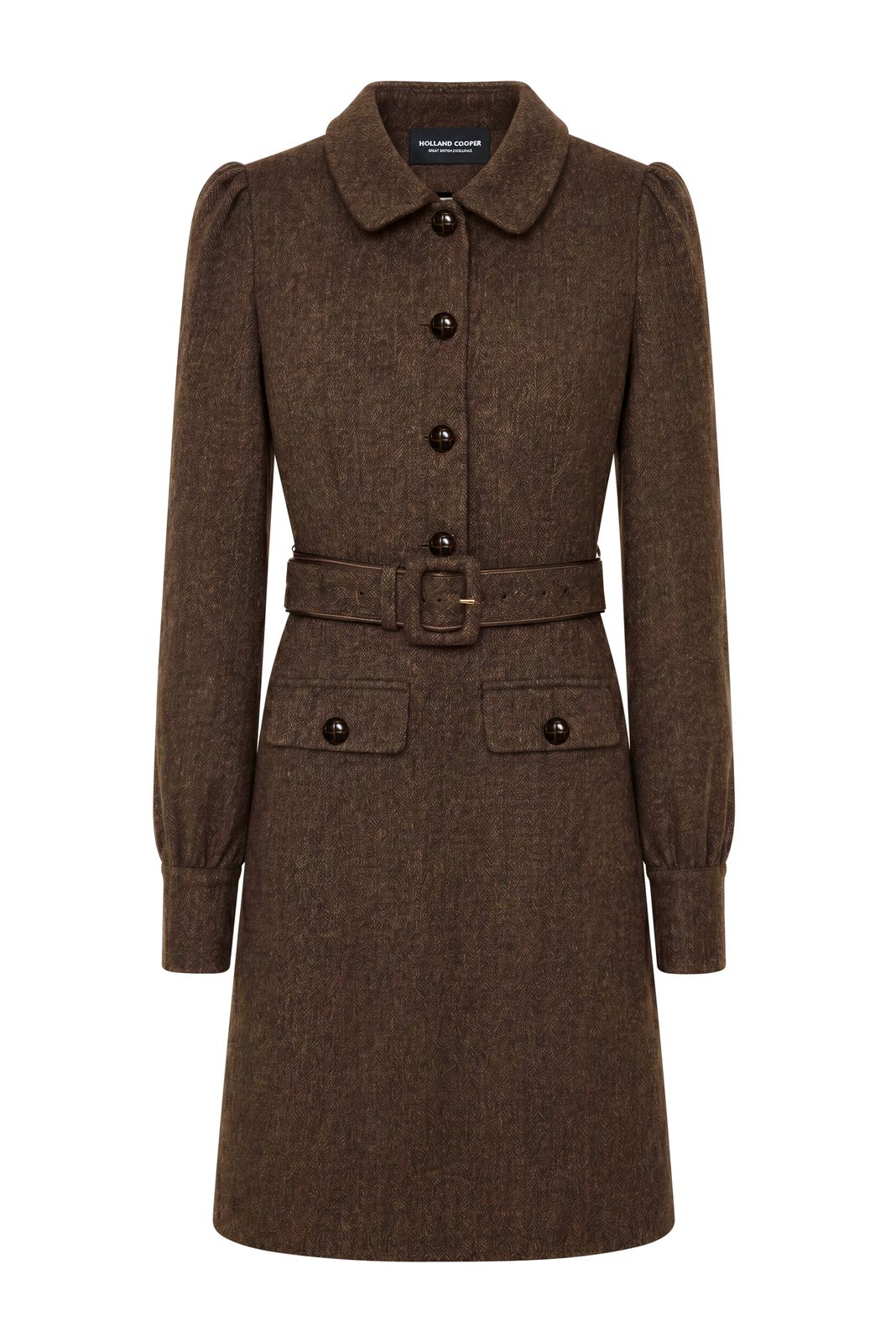 Hawthorn Mini Dress (walnut Herringbone)