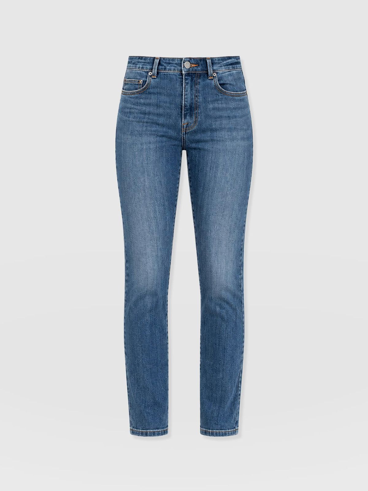 Emma Straight Leg Jean - Mid Blue
