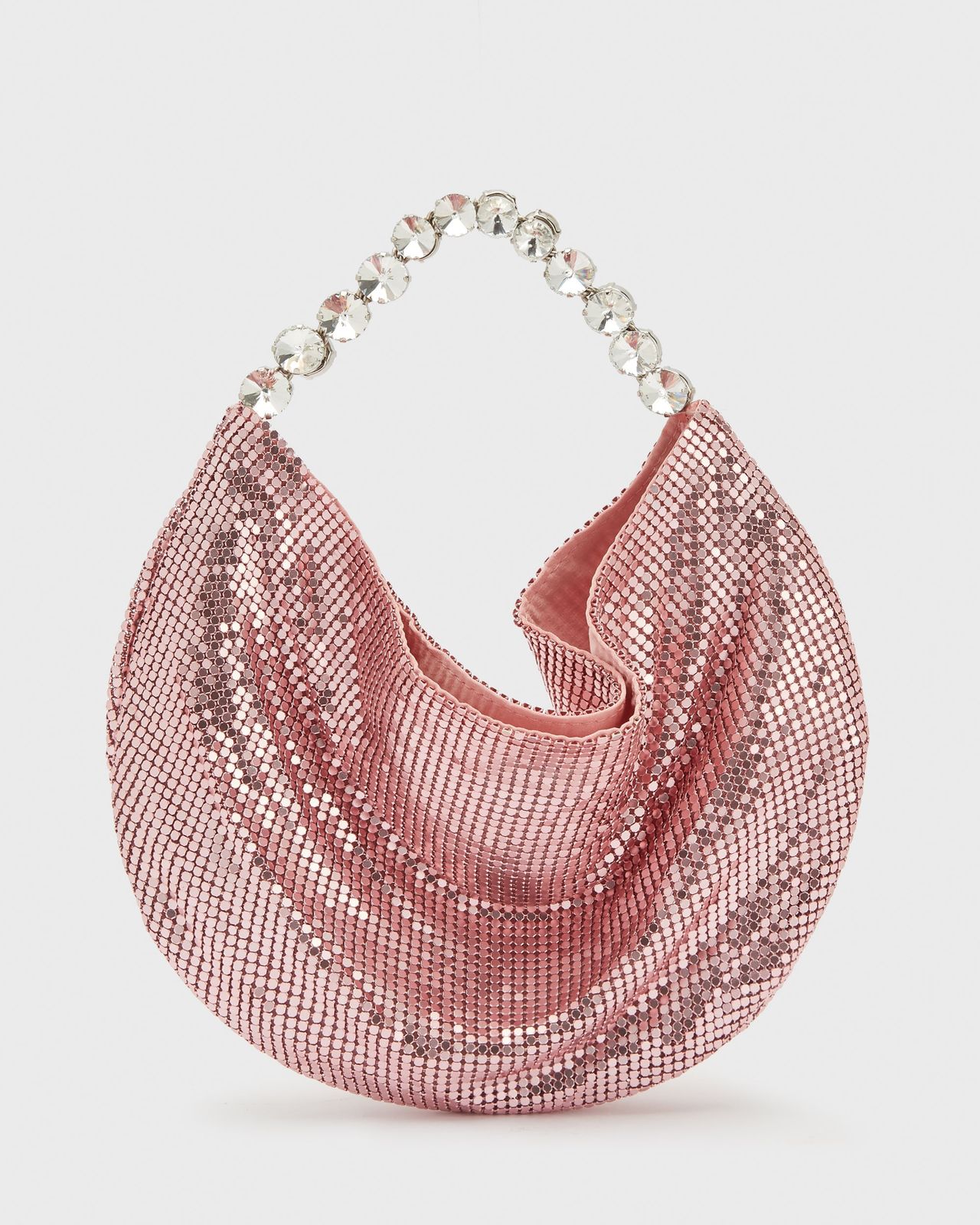 Pink Chainmail Hobo Bag