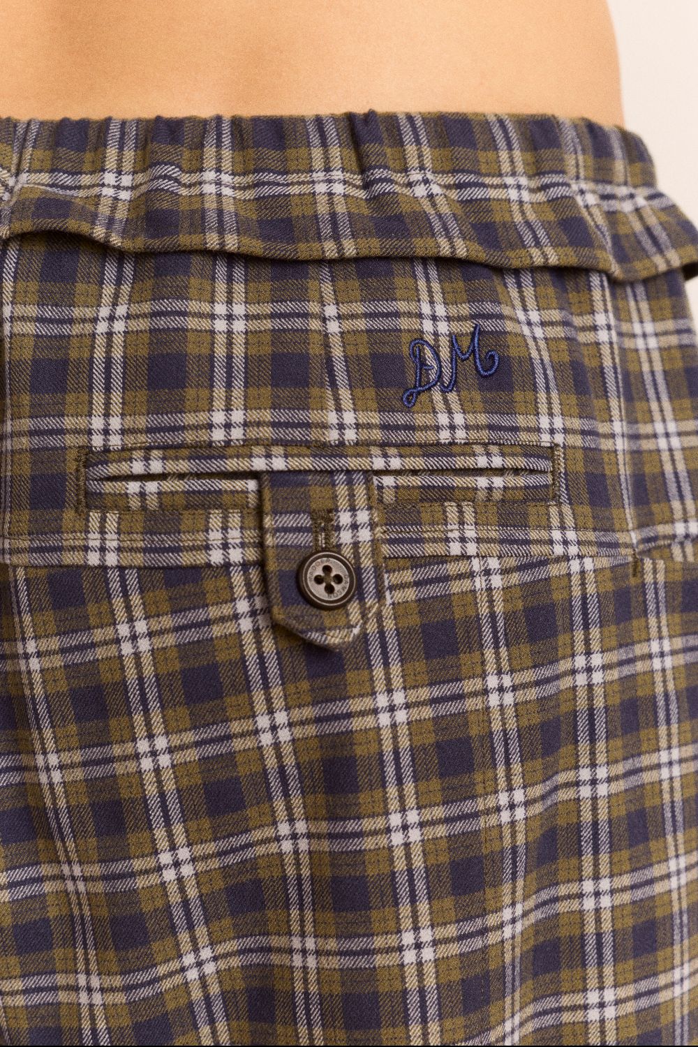 Tomasina Trouser - Navy/green Check