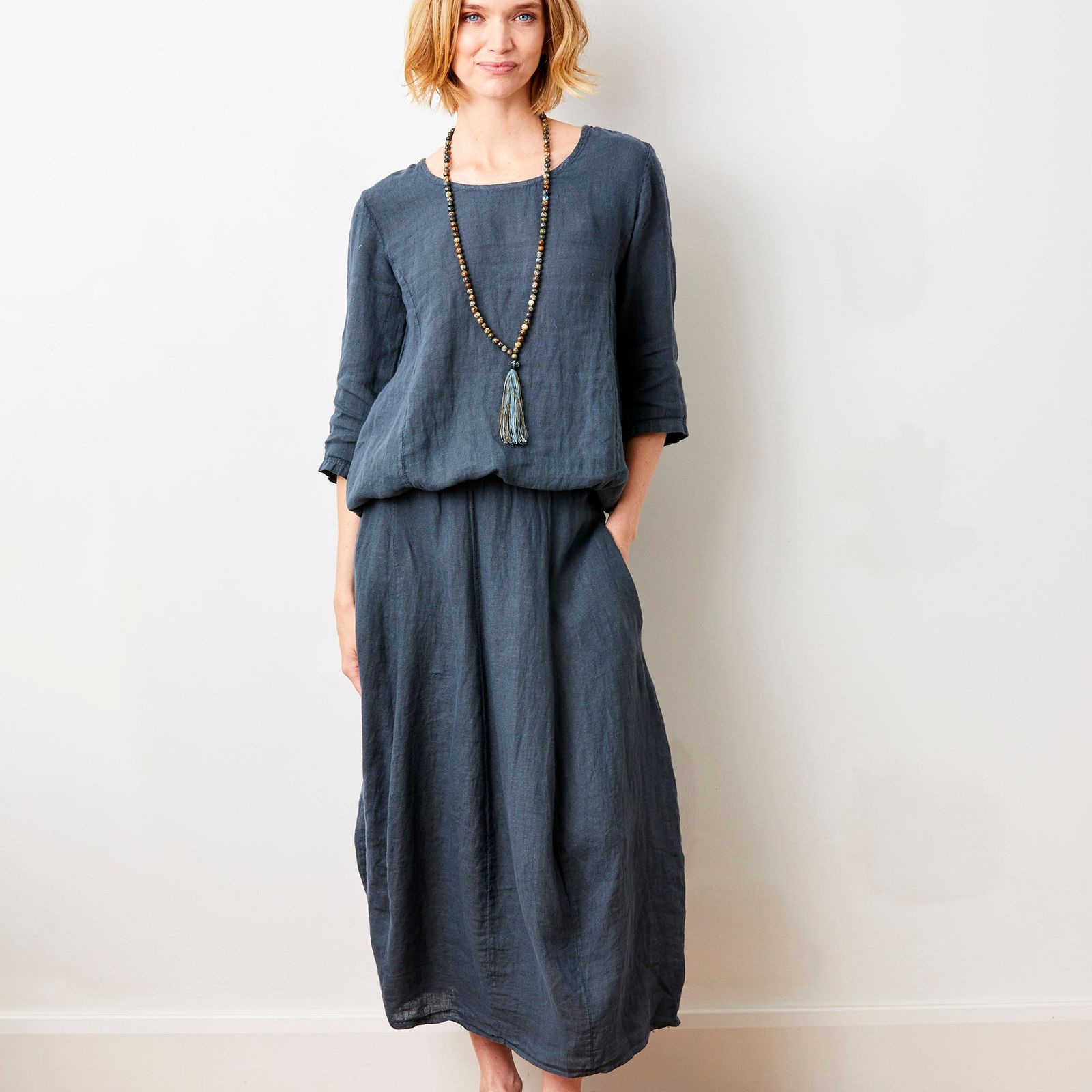Solene Linen Bubble Shape Skirt
