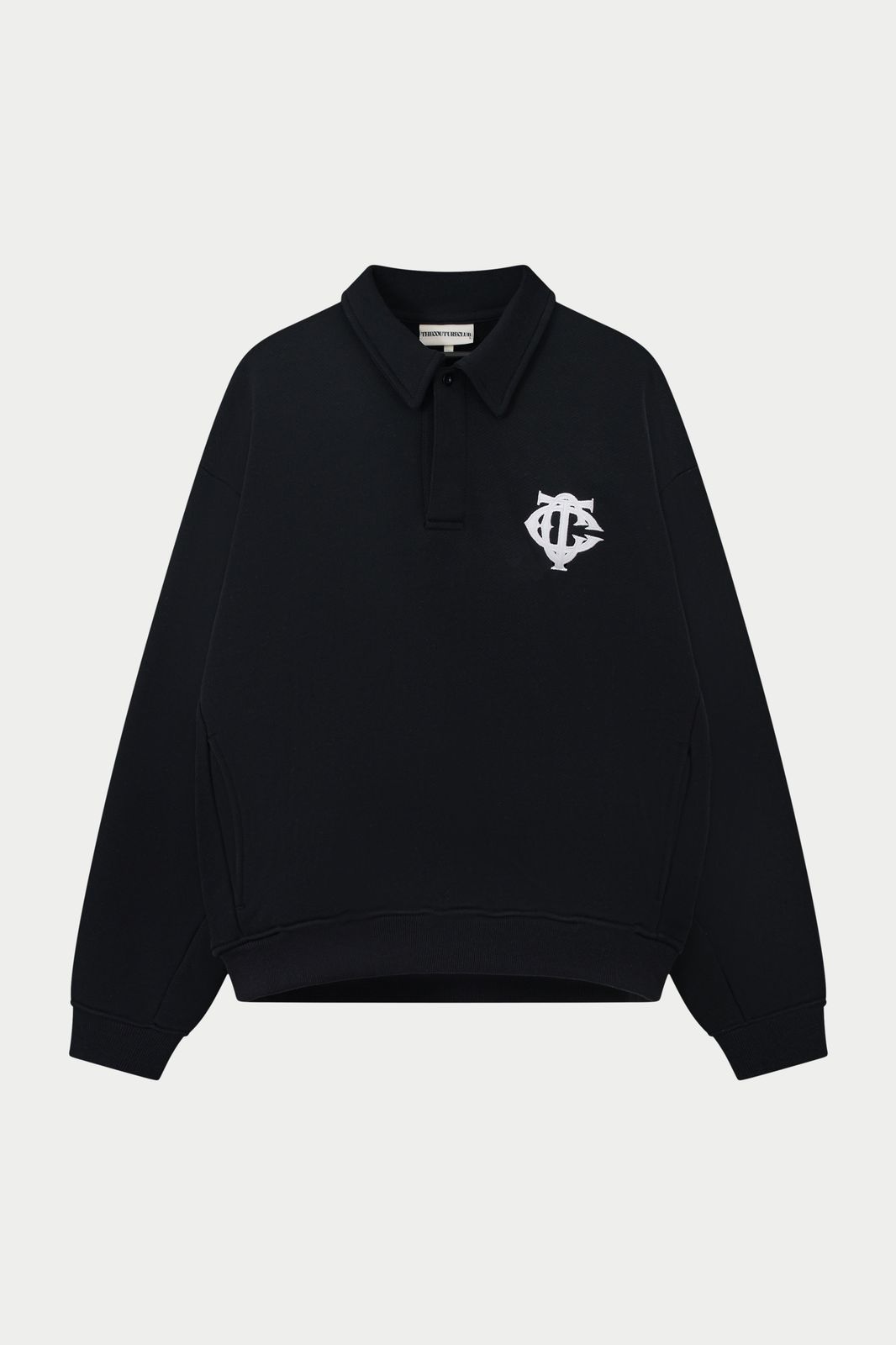HEAVYWEIGHT MONOGRAM POLO - BLACK