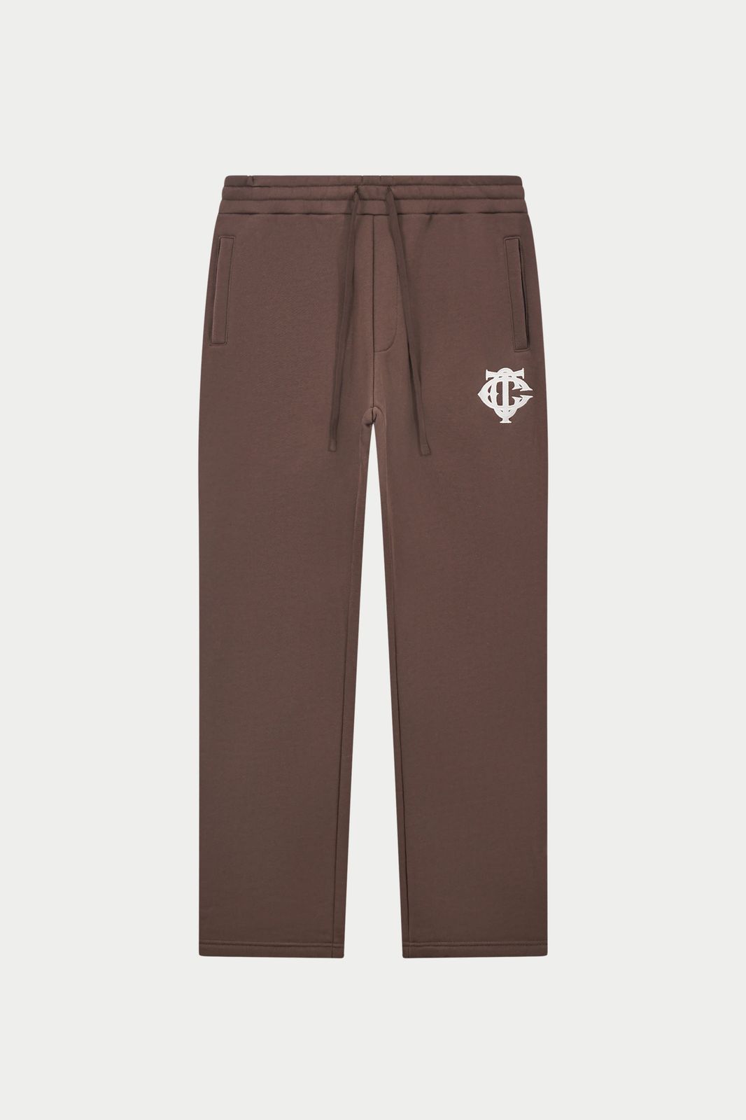 HEAVYWEIGHT MONOGRAM APPLIQUE EMBLEM JOGGERS - BROWN