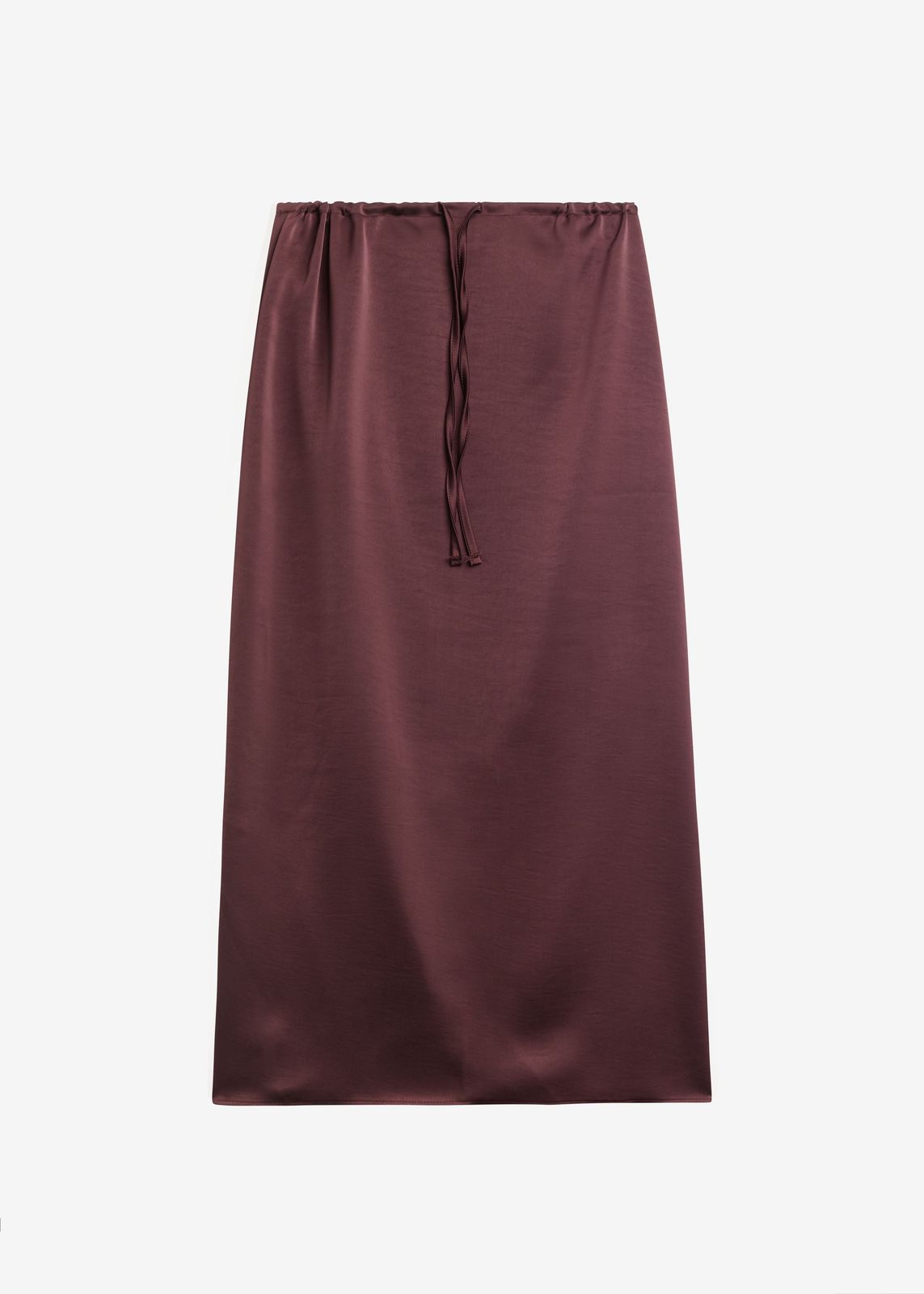Loray Satin Midi Skirt - Burgundy