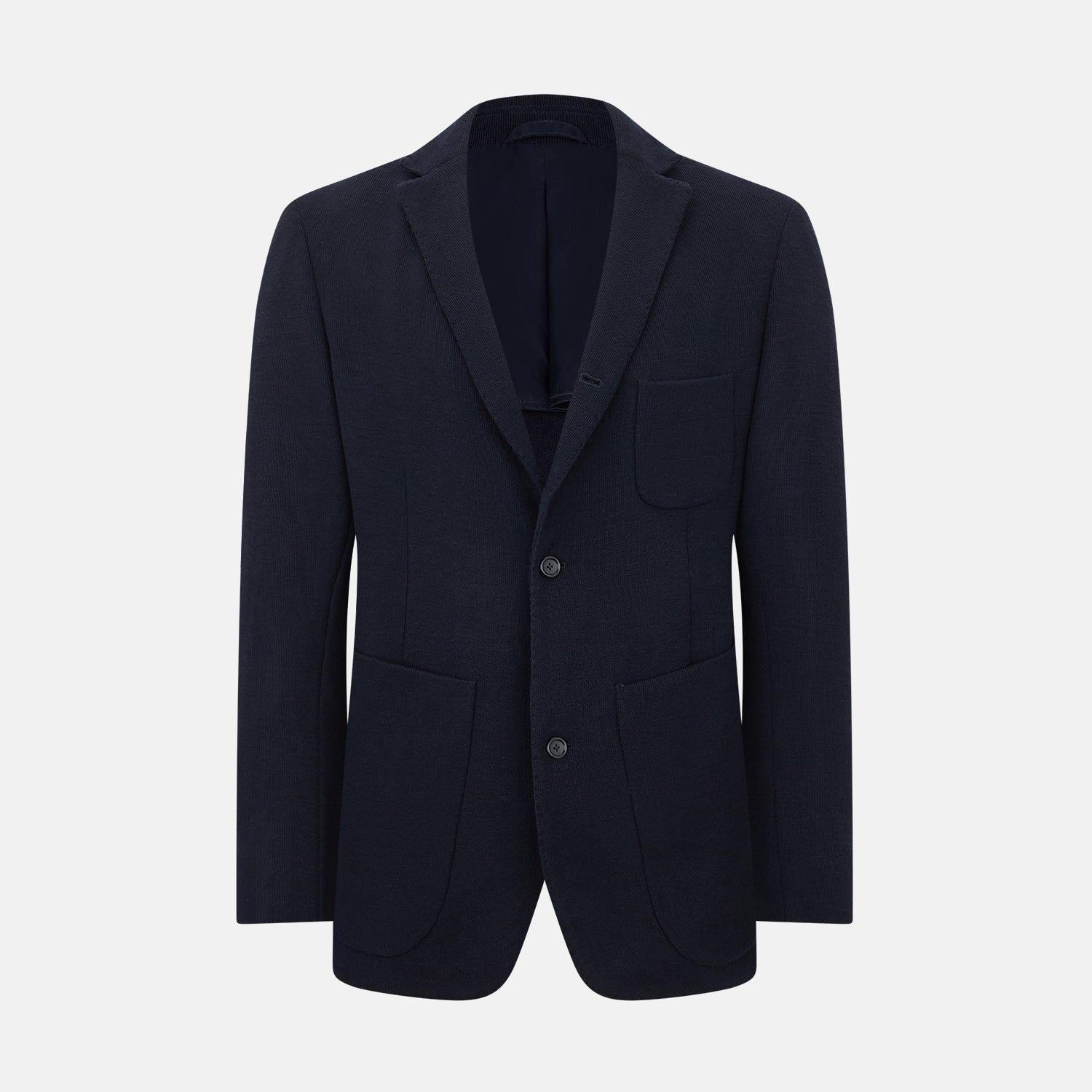 Navy Knitted Oxford Blazer