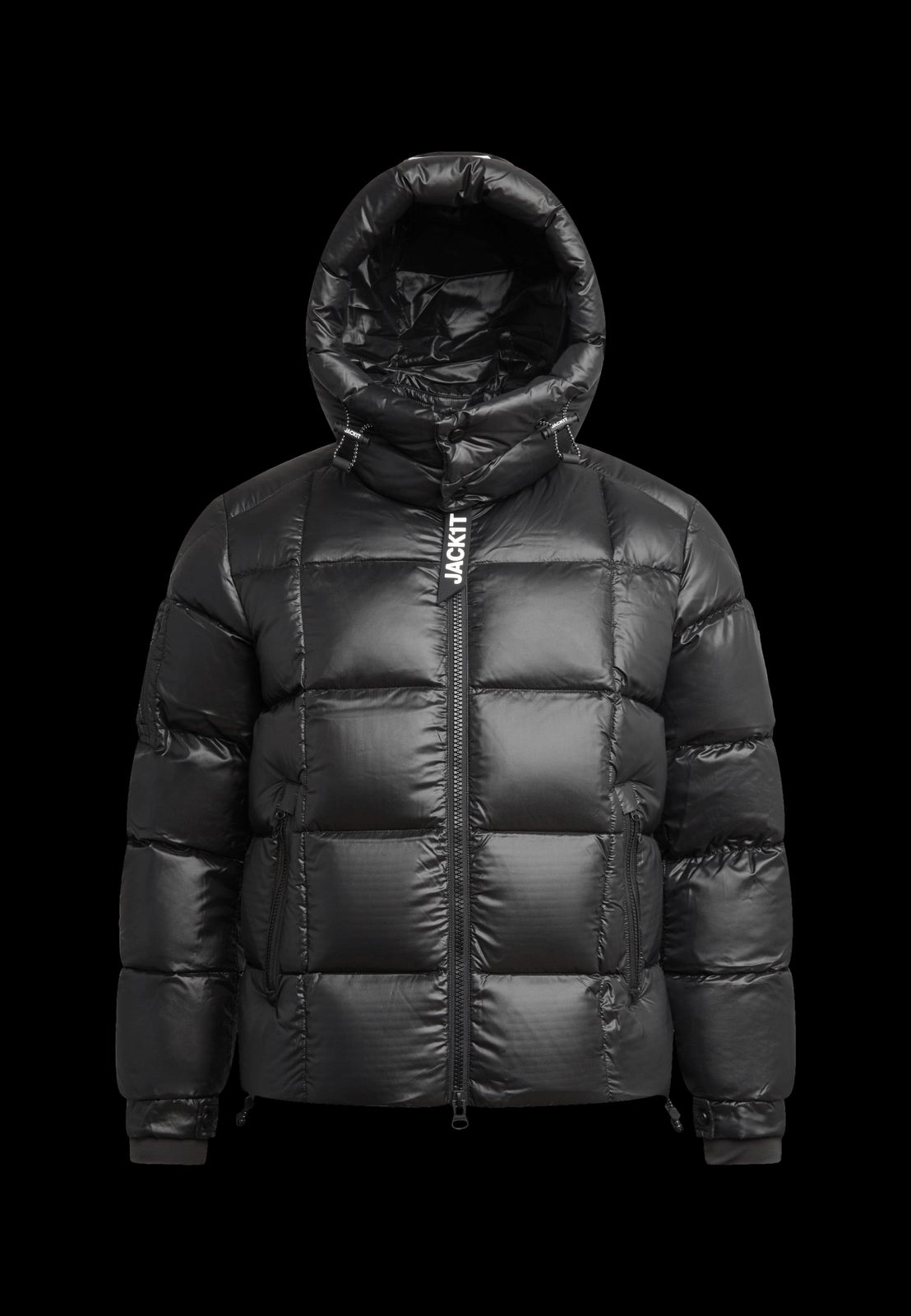 Ez Boxed Puffer Racer Jacket Lux Black