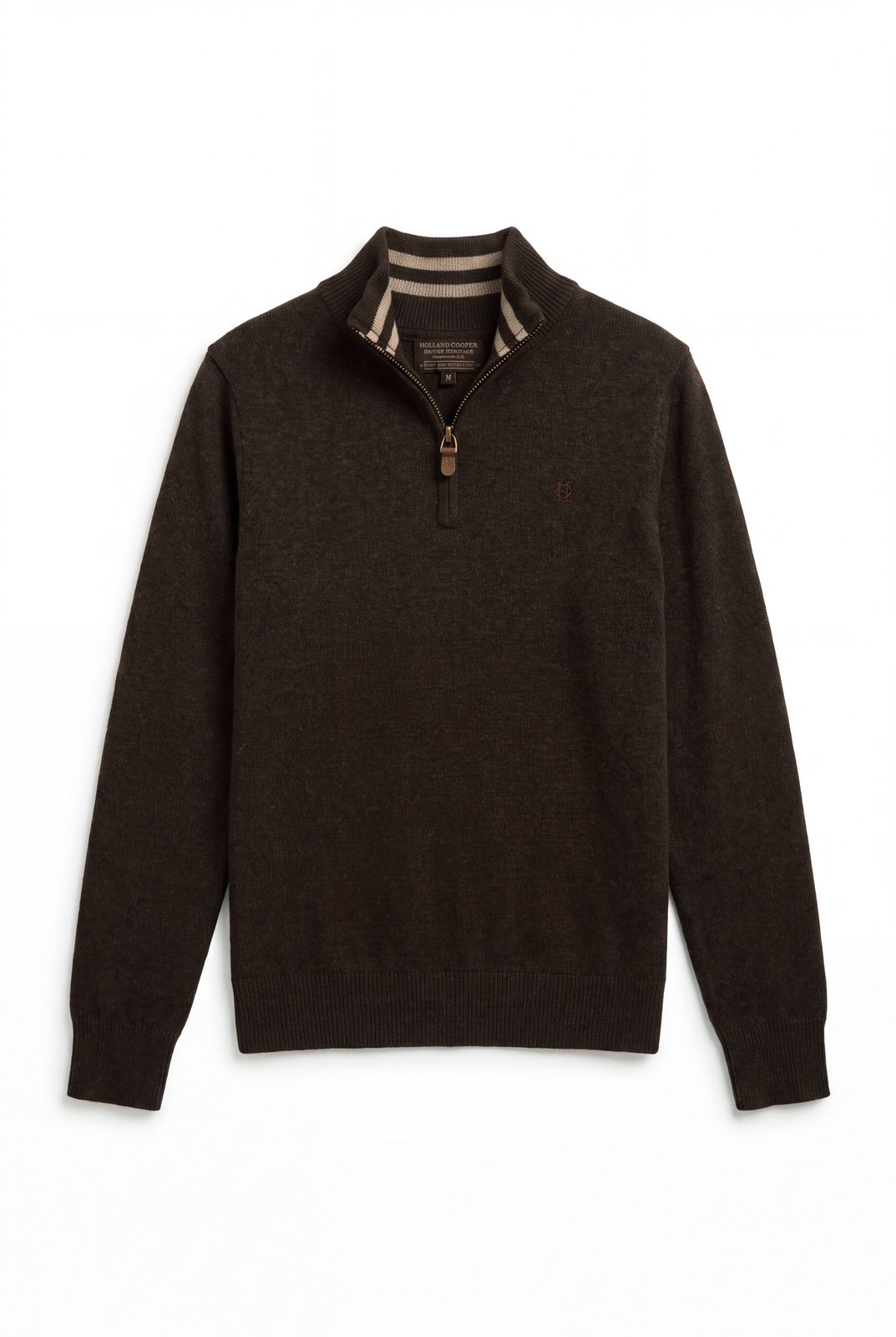 Men's Fine Quarter Zip Knit (chocolate)