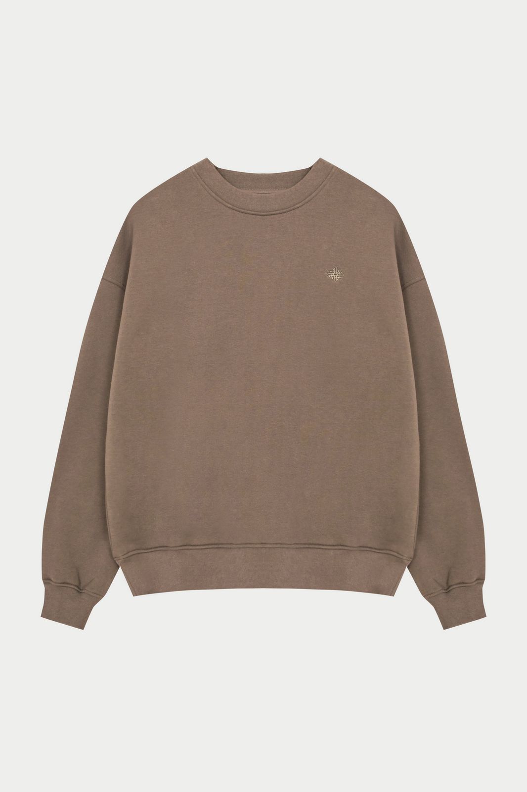 EMBLEM EMBROIDERED SWEATSHIRT - COCOA