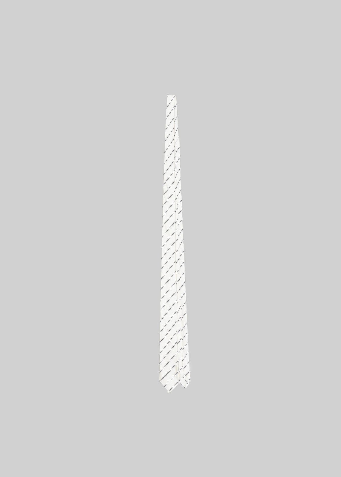 Lene Striped Silk Tie - Cream/navy Stripe