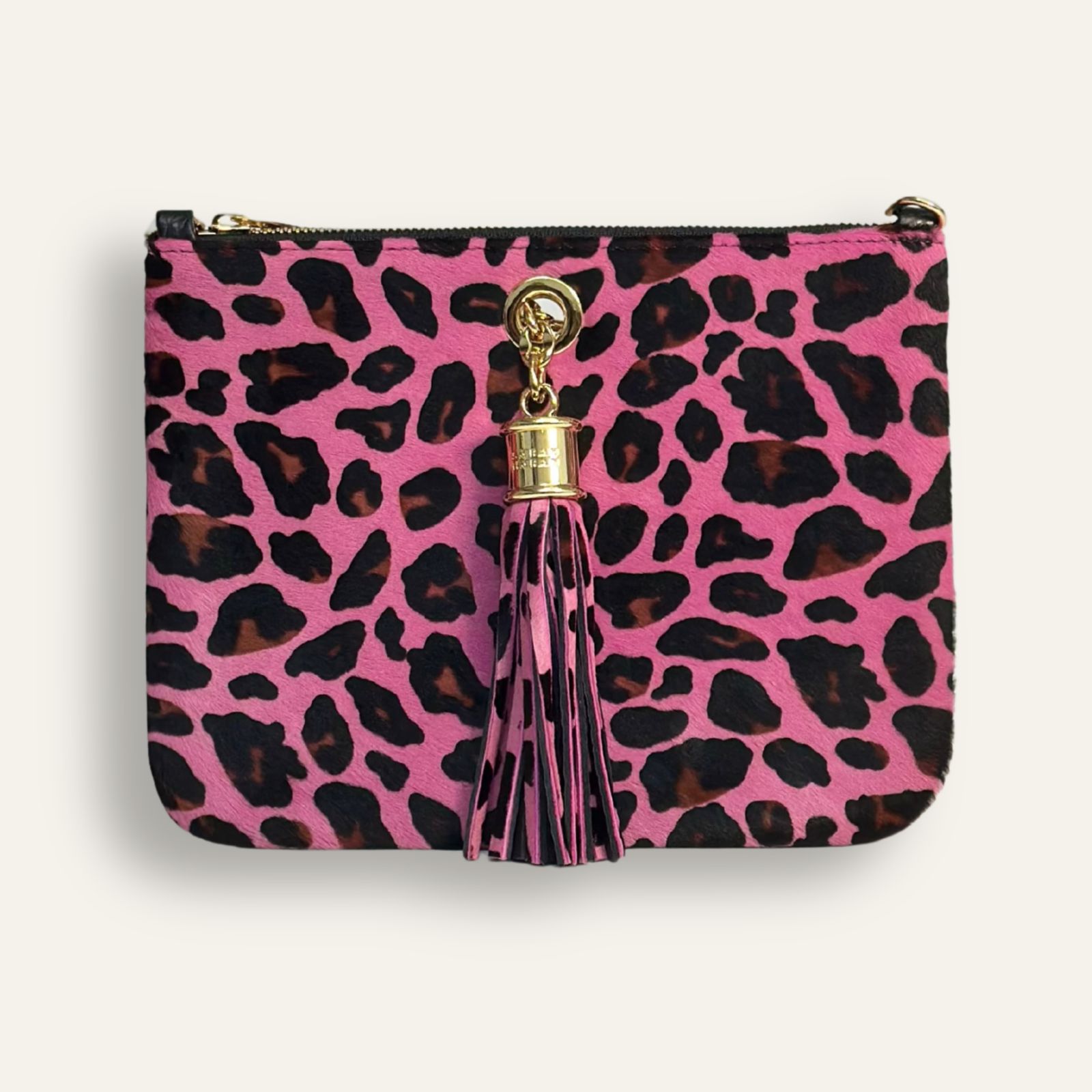 Preloved Ivy Clutch | Lilac Leopard with Gold hardware