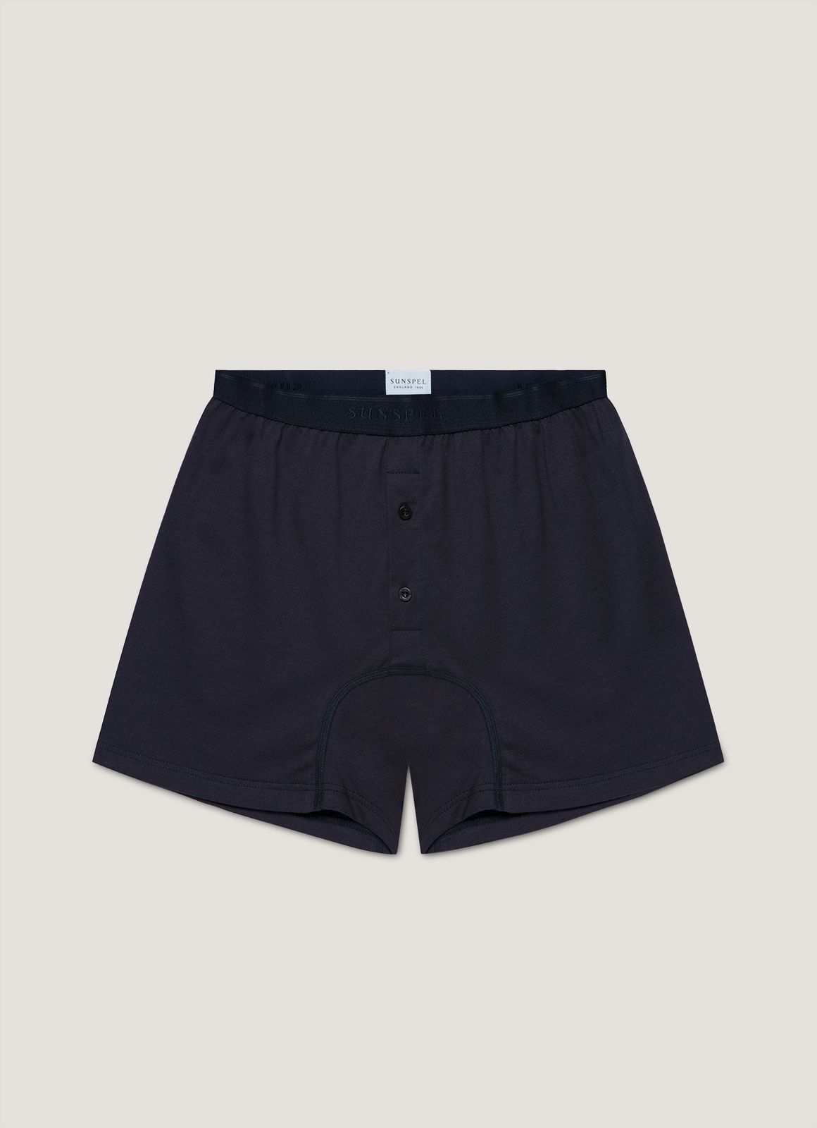 Men's Superfine Cotton Two-Button Boxer Briefs in Navy