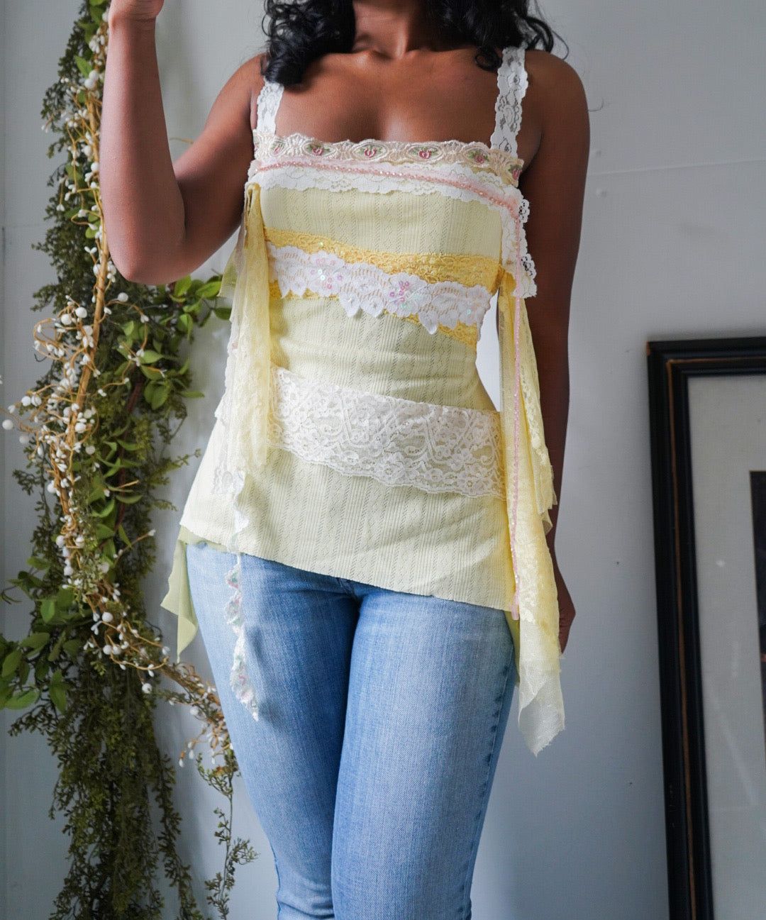 Handmade Yellow Lacy Fairy Top
