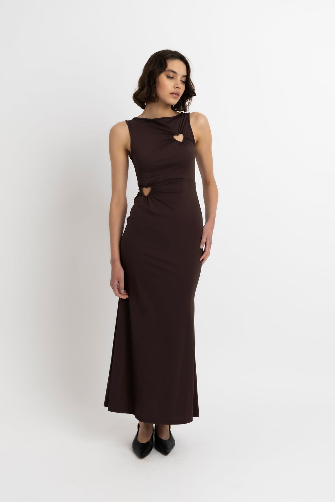 Harlie Brown Heart Cut Out Maxi Dress