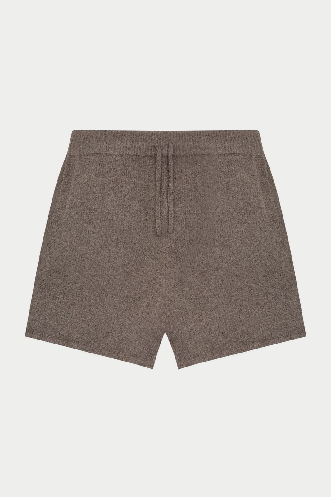 BOUCLE KNIT SHORTS - BROWN