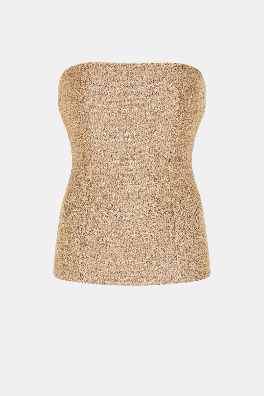 Kerina Top In Gold Sequin Tweed