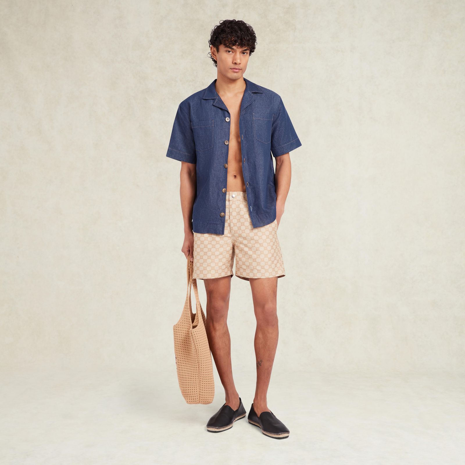 Margarida Jacquard Swimshort - Buttermilk