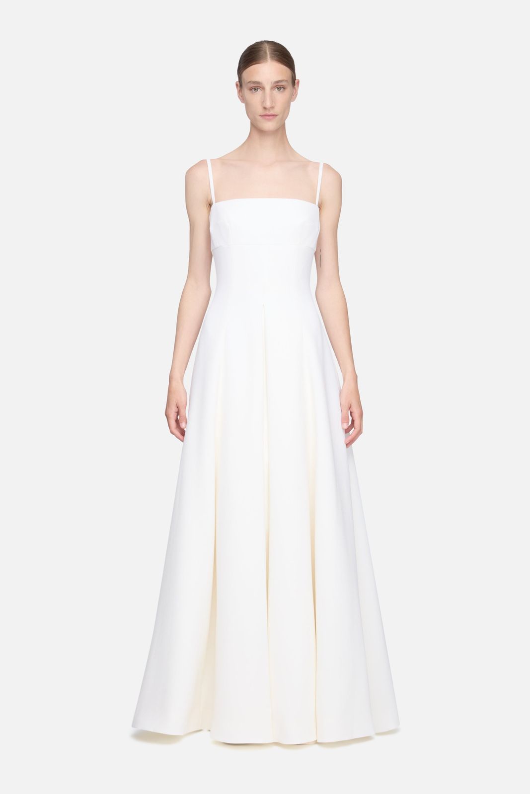 Oceana Dress in Ivory Single Wool Crepe