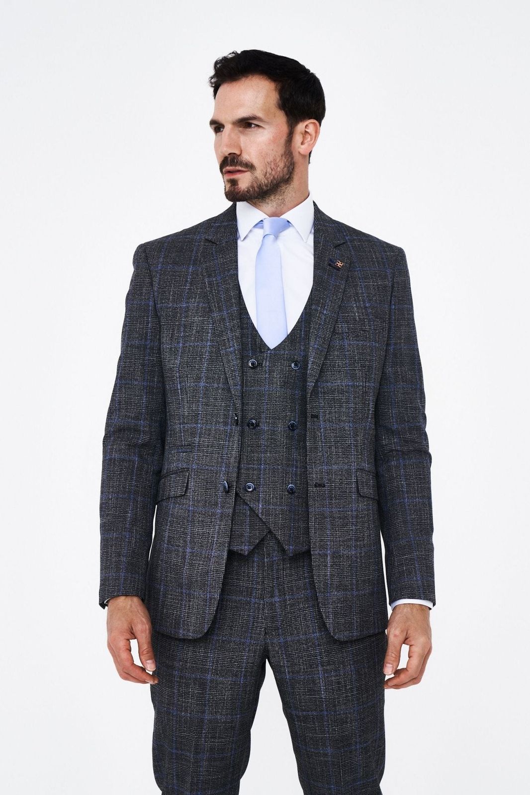 House of Cavani Power Grey Tweed Blazer