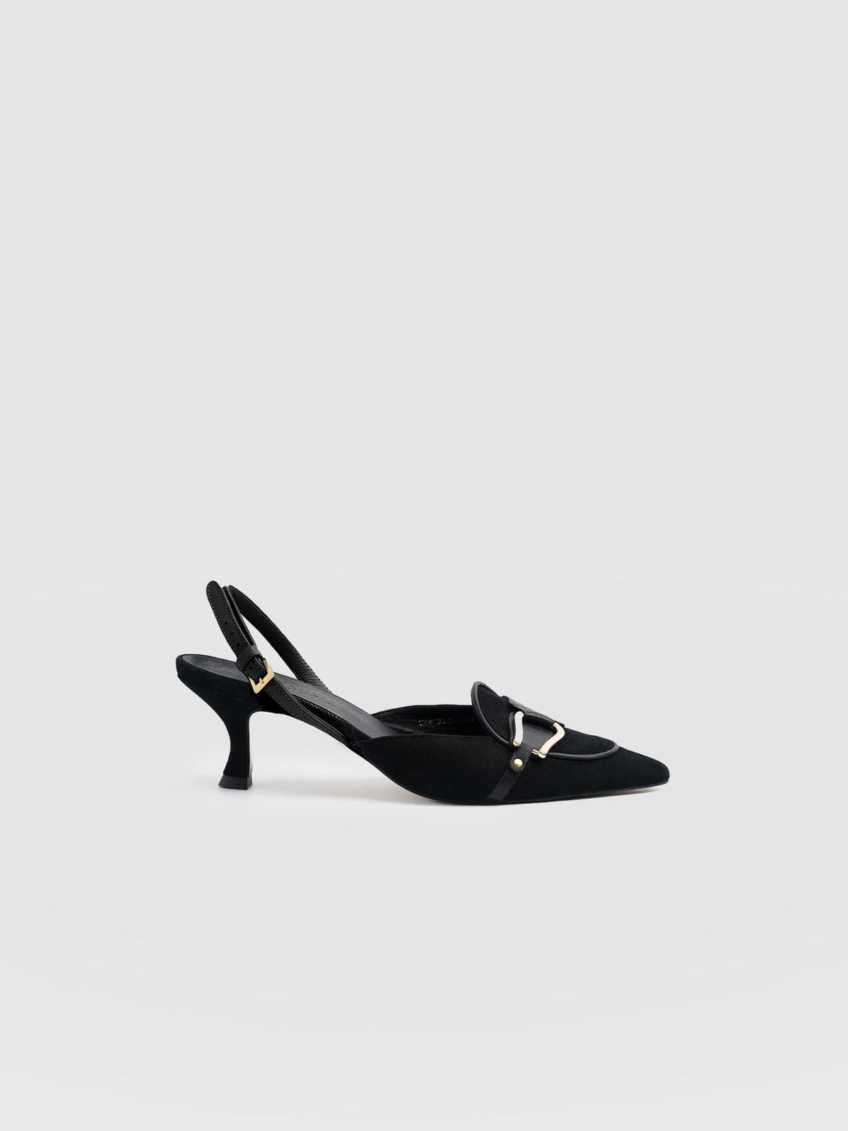 Bridget Sling Back Heels - Black