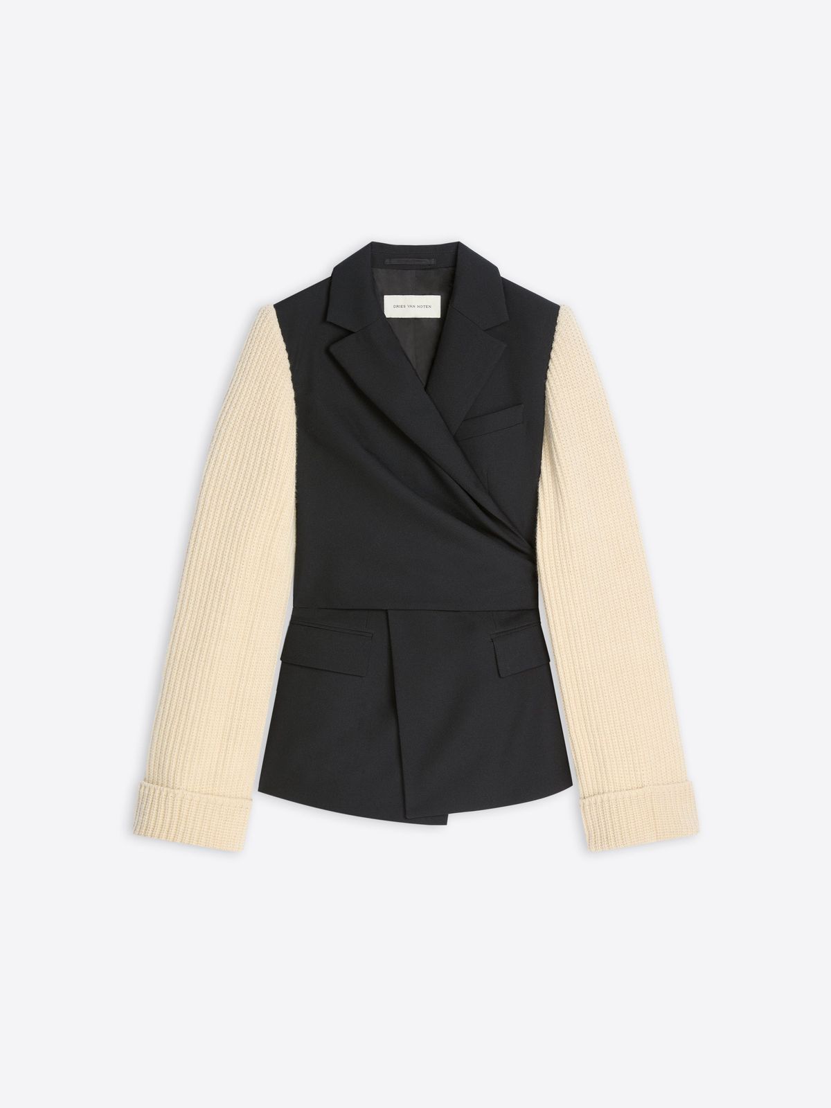 Knitted sleeves wool blazer
