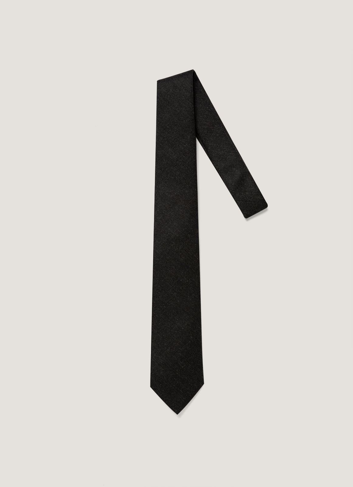 Men's Wool Cashmere Tie in Charcoal Melange