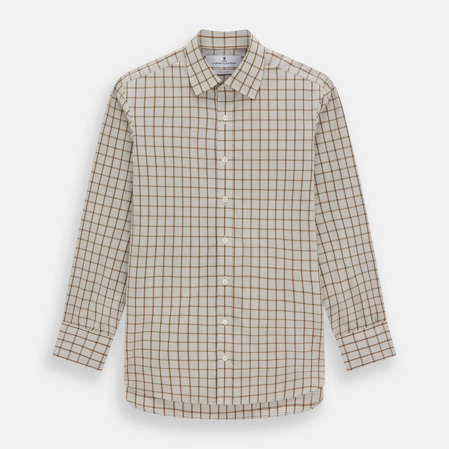 Brown Graph Overlay Check Mayfair Shirt