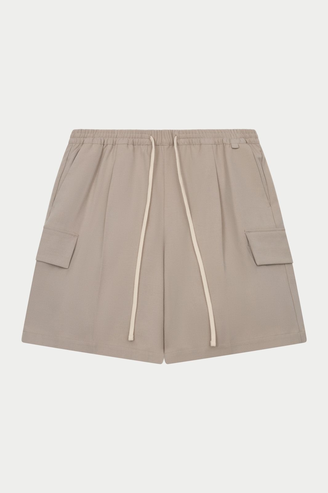 WIDE LEG SIDE POCKET SHORTS - BEIGE