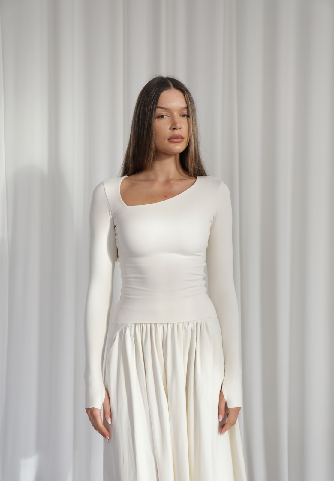 Kai Asymmetric Long Sleeve Top