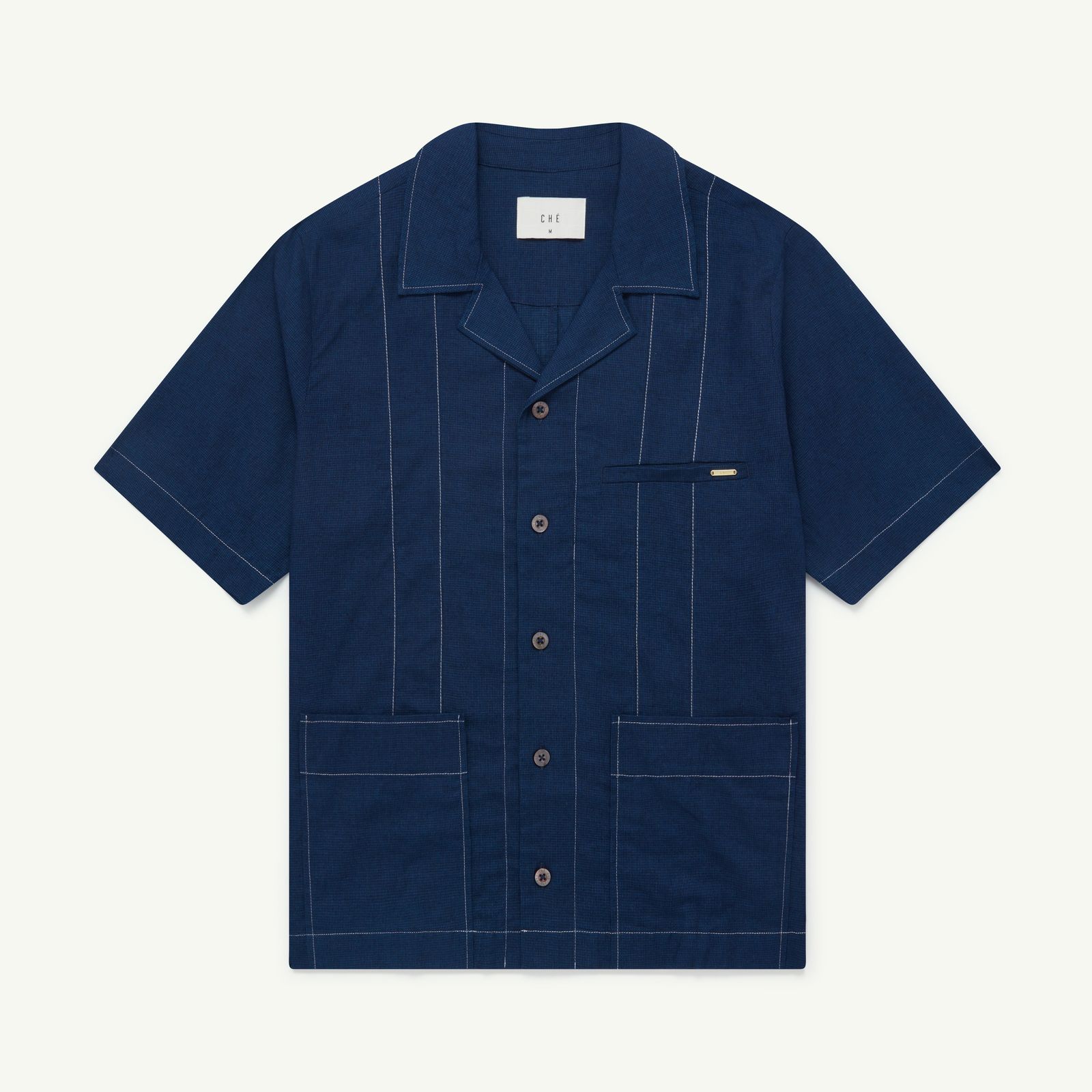AVILA SPANISH LINEN BLEND SHIRT - NAVY