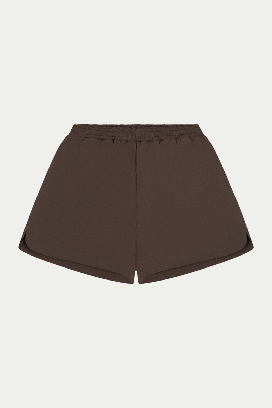 SHELL ELASTICATED SHORTS - BROWN