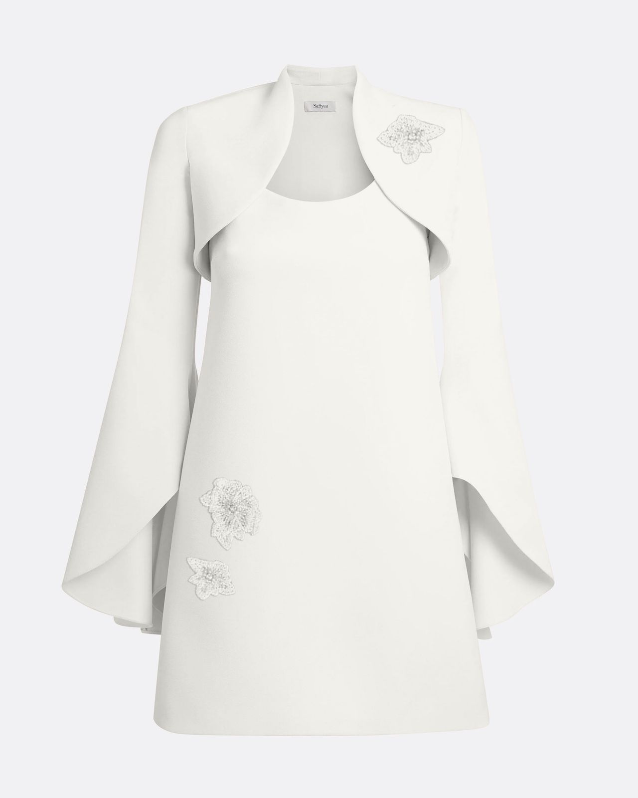 Areli Mini Dress With Harness In Ivory With Pearl