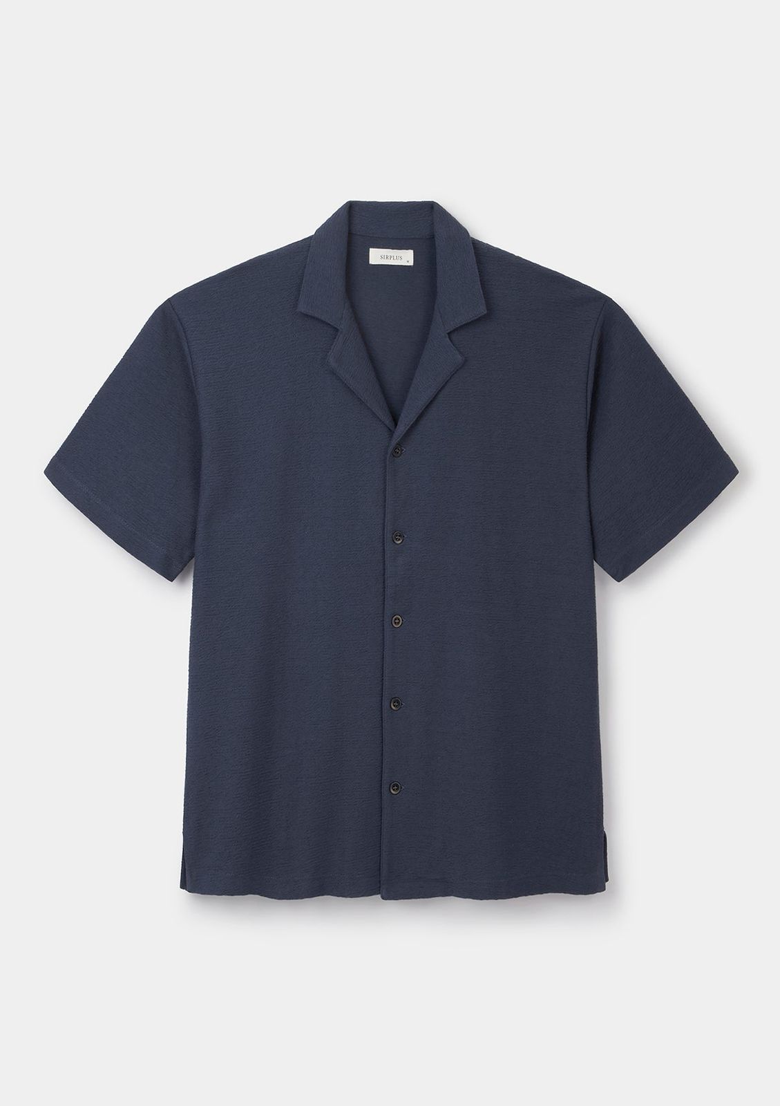Navy Purl Jersey Cuban Shirt