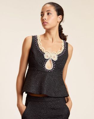Petit Four Lace Trim Top