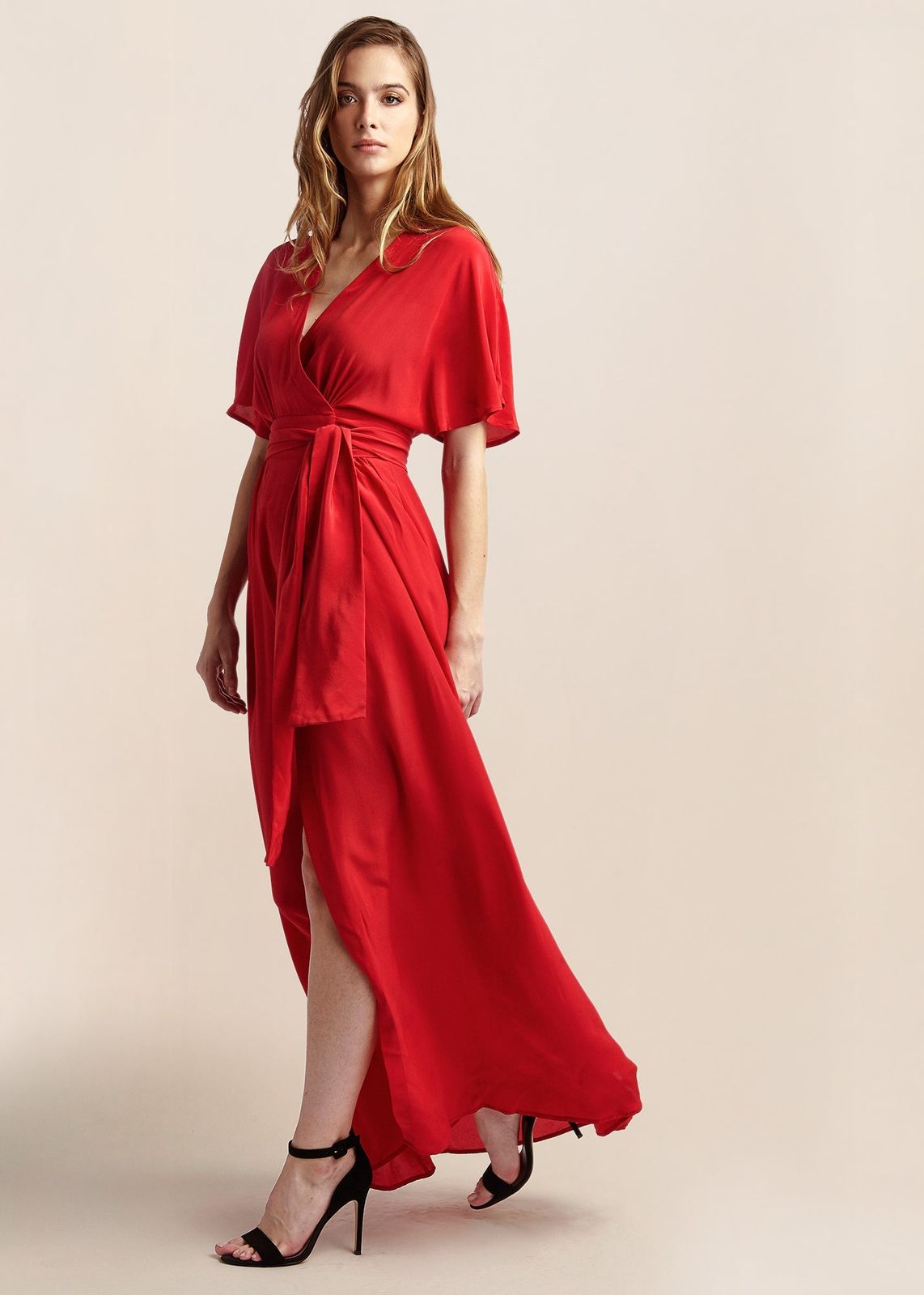 Athena Scarlett Silk Maxi Wrap Dress