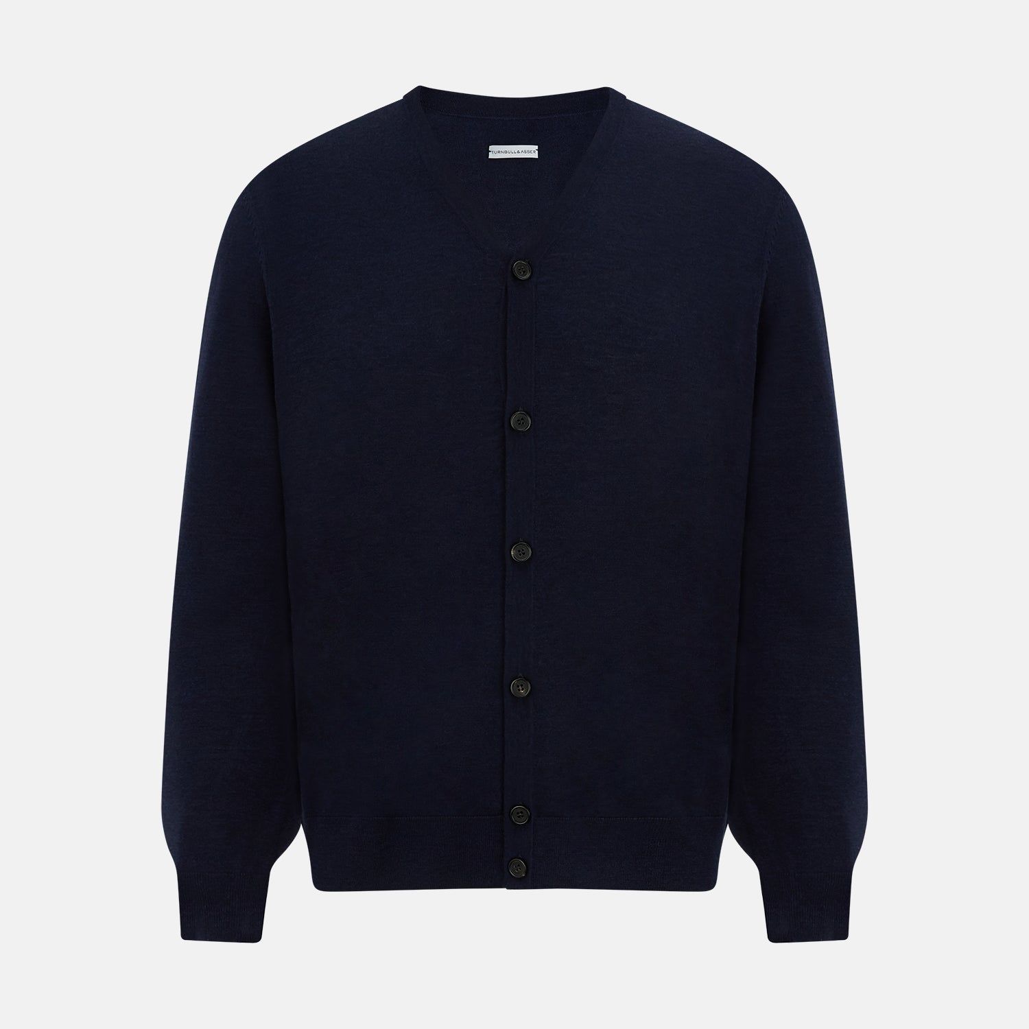 Navy Fine Merino V-Neck Cardigan