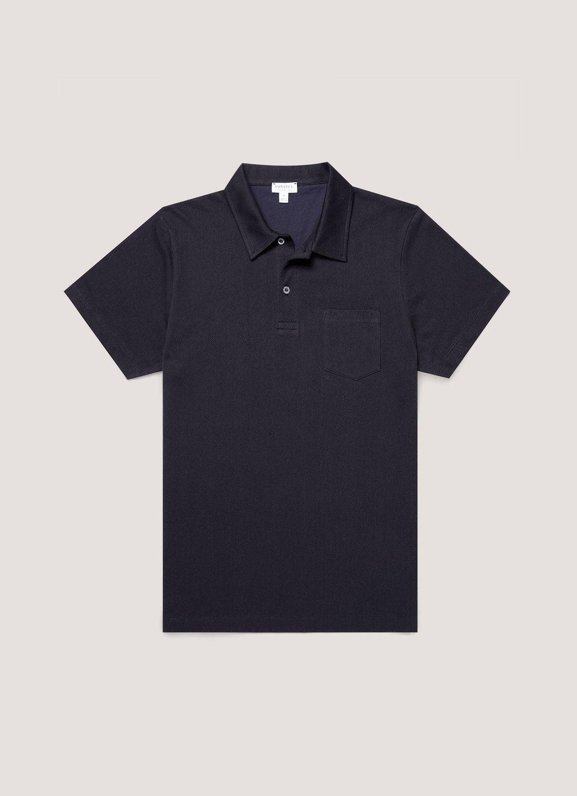 Men's Sea Island Cotton Riviera Polo Shirt in Midnight Navy