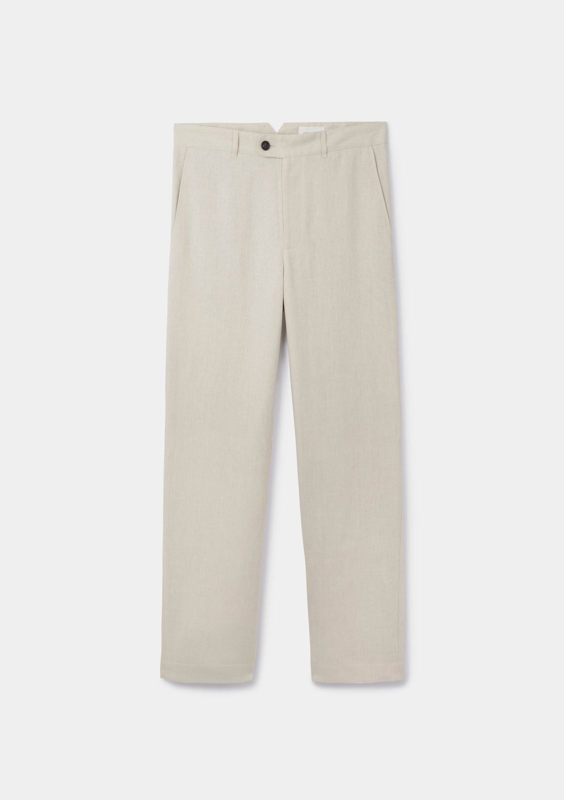 Ivory Linen Casual Trousers