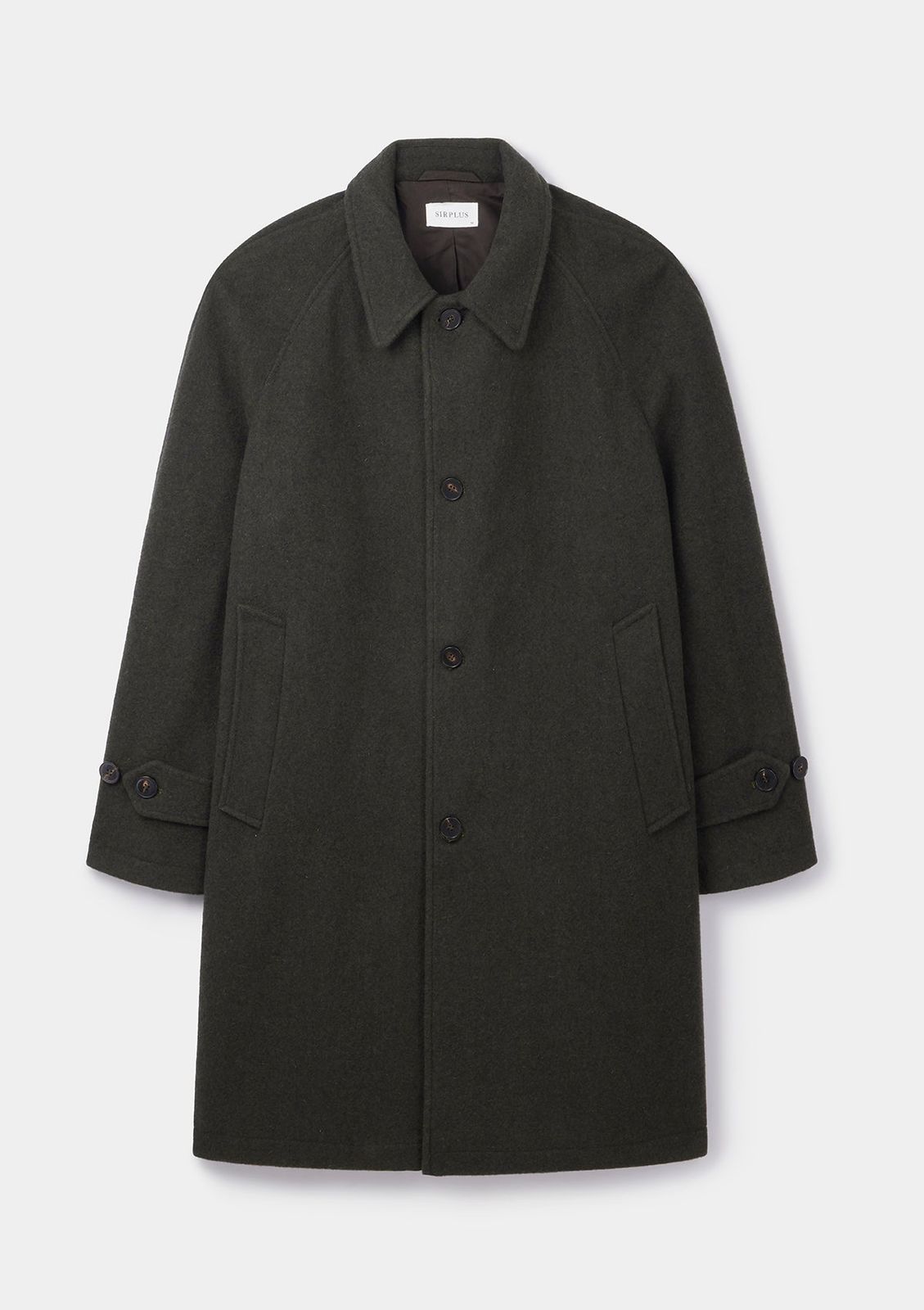 Loden Green Wool Raglan Overcoat