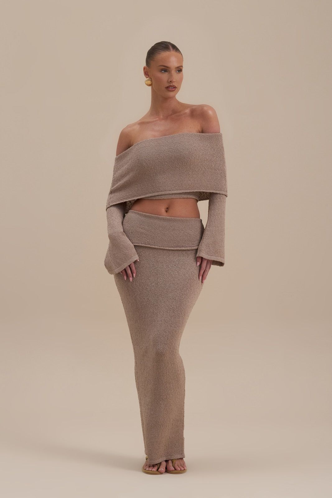 YASMIN BOUCLE KNIT CO-ORD | LATTE