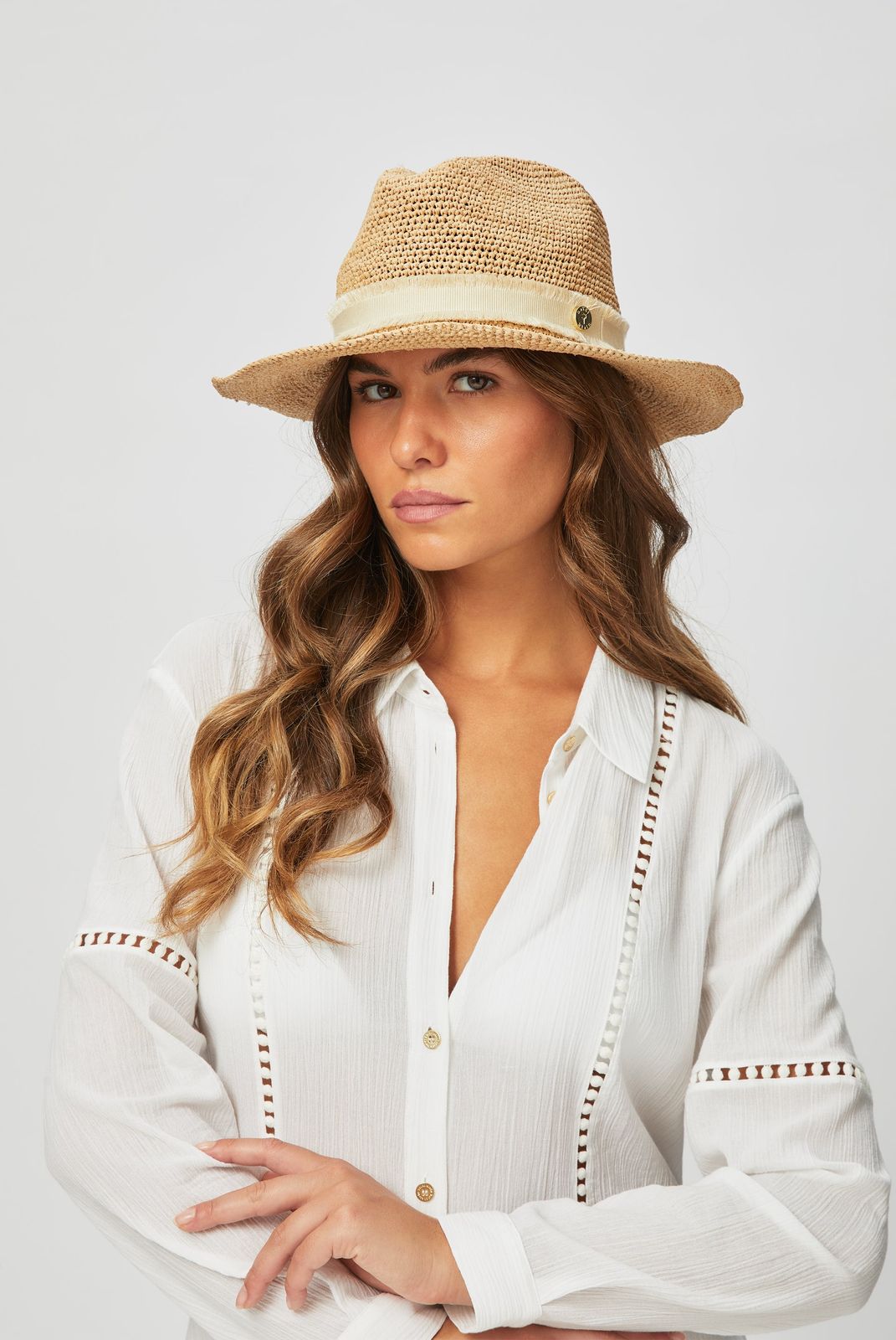 Cape Elizabeth Raffia Fedora Hat