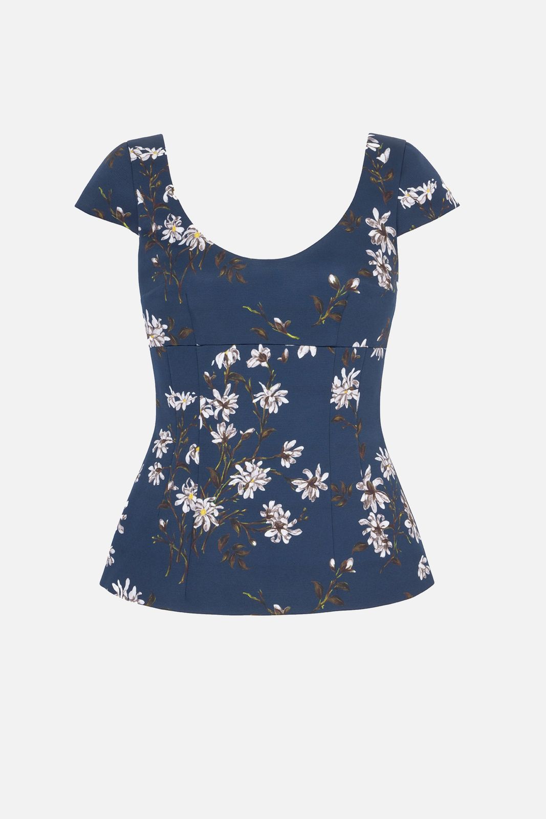 Aubriella Top in Midnight Magnolia Taffeta Faille