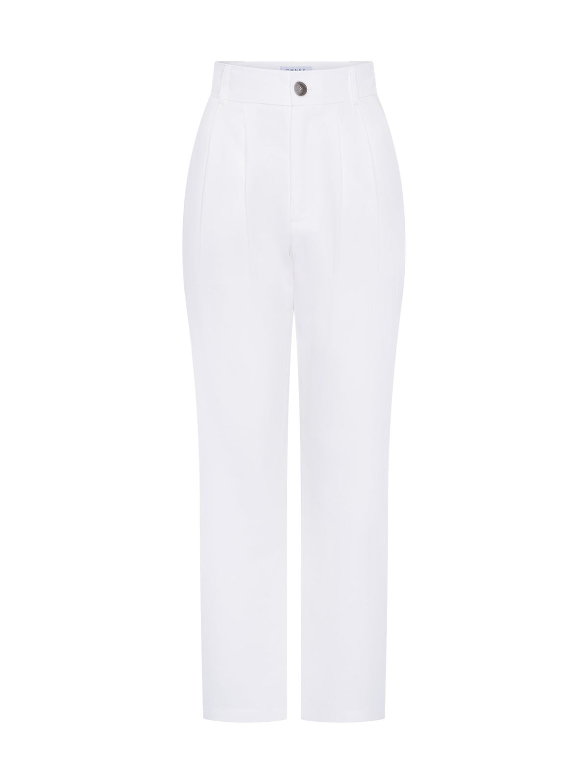Cinnamon Relaxed Trousers In White Cotton/tencel